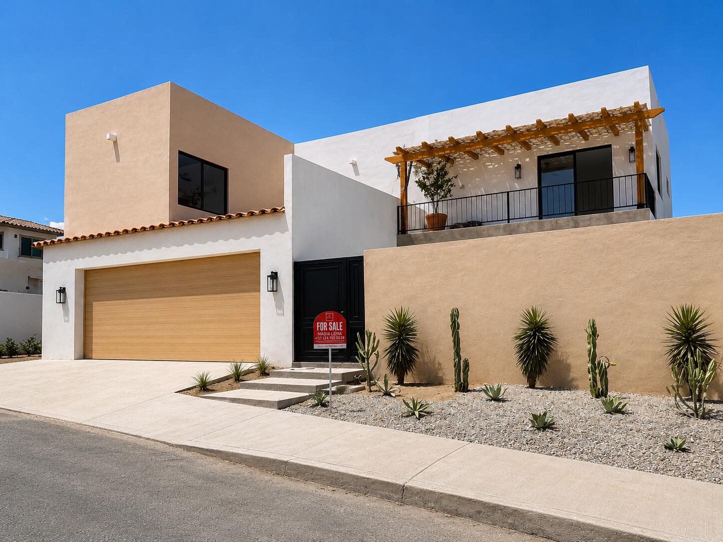 Los Cabos Hacienda Campestre Beautiful 3 bedroom home with additional nanny(maids)quarters, roof top terrace and a garage backing onto the 13th fairway of the prestigious Club Campestre Golf course. Here is your opportunity to own a piece of the established and very sought after community of Hacienda in Campestre. Surrounded by lush green landscape and over head ocean for sale