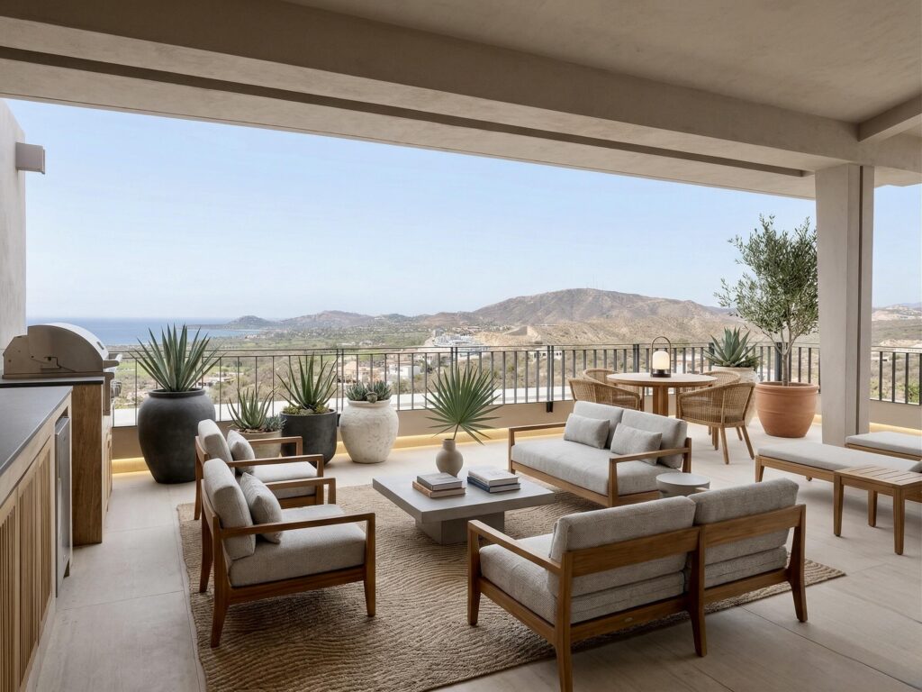Los Cabos Avalon Owner financing! Pregunta por planes de financiamiento.Ubicado en una de las zonas con mayor crecimiento de El Tezal, Avalon ofrece una ubicación privilegiada con acceso rápido a la Carretera Transpeninsular, a solo minutos del centro de Cabo y la marina.Condo de 2 recámaras, 2 baños y un estacionamiento con pérgola, ubicado en planta baja. Situado a unos pasos de la alberca, jardín y área de BBQ, ofreciendo un ambiente relajado y acogedor. Cuenta con una distribución espaciosa y una cocina integrada con barra de granito, que aporta un toque elegante y se convierte en el punto central del área social.Una excelente oportunidad de inversión, con un precio por debajo del promedio del mercado en la zona, ofreciendo un valor excepcional en el mercado actual. Agenda tu – Avenida Vista Hermosa, San Jose del Cabo, BS