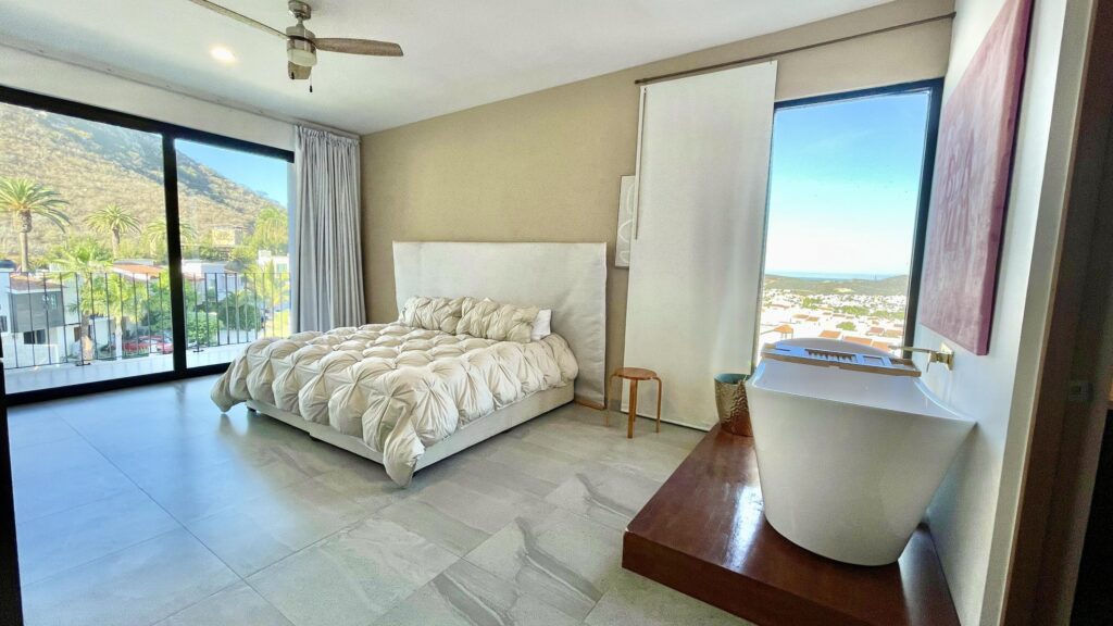 Los Cabos Miro Los Cabos Turnkey Luxury & Incredible Value in the Sunset Area! Discover this beautifully furnished 2 bed, 2 bath condo in the upscale community of Miro Los Cabos. Positioned right next to the exclusive Quivira, Condo Armonia 3B offers modern décor, premium appliances, and a private 3rd-floor balcony boasting stunning panoramic mountain and city light – MIRO Armonia, Cabo San Lucas, BS