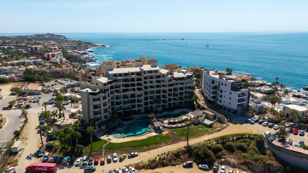 Los Cabos Brisas Del Tezal Ready for delivery! Brisas del Tezal ground-floor condo featuring 2 bedrooms and 2 bathrooms in an exclusive low-density community of 36 units across two 4-story elevator buildings. Located minutes from Medano Beach and downtown Cabo. Showcases excellent construction quality and craftsmanship from the developer, including parota wood carpentry and a large, solid front door. Features marble flooring throughout, spacious balcony, granite countertops and backsplash in the kitchen, pantry, bathrooms with marble showers to the ceiling, wall-to-wall closets, and a laundry room with space for side-by-side washer and dryer, plus manual washing area and storage. Equipped with 1-ton A/C mini-splits in each bedroom and two in the living area. Enjoy sunset – Misiones 4 BD, Cabo Corridor, BS
