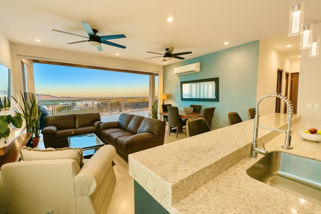Los Cabos Miro Los Cabos Bright, spacious and incredibly comfortable 2 br condo located only 8 minutes from downtown Cabo and its marina, it is the perfect place to call home. This condo features a large kitchen with plenty of storage, an open living area with floor-to-ceiling windows leading to a nice terrace. Down the hall you'll find a laundry area, a full and spacious bathroom, a second bedroom (with its own closet) and a primary suite with an equally large bathroom and closet. Each bedroom has its own private terrace with steel hurricane shutters throughout. Miro Los Cabos is a private and very tranquil condo community. Among the amenities you can find a sunny pool area with plenty of sunbathing and relaxing terrace and gardens, a covered parking space and a dedicated 5,000-liter cistern, both per unit – Torres Penthouse A29, San Jose del Cabo, San Jose del Cabo, BS