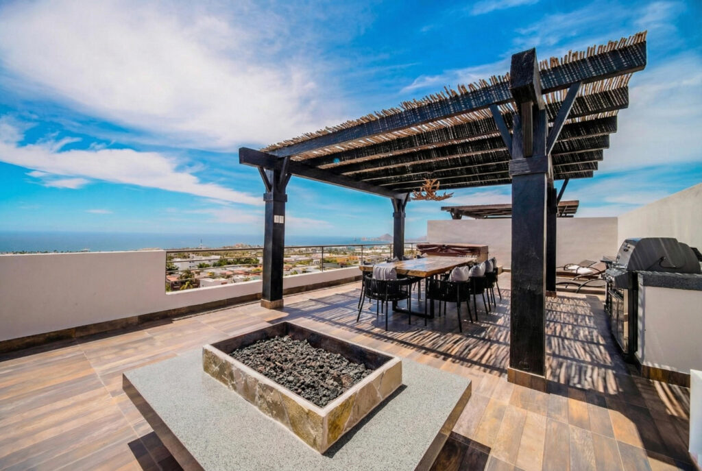 Los Cabos Sjd Marina:General SharkBay Boutique Home is located in one of the most iconic and vibrant communities of San Jose del Cabo, the exclusive Marina Puerto Los Cabos. Only 6 units in the complex with a beautiful contemporary design and access to a rooftop with pool, Jacuzzi, pergola area and breathtaking – Tramonti, Cabo Corridor, BS
