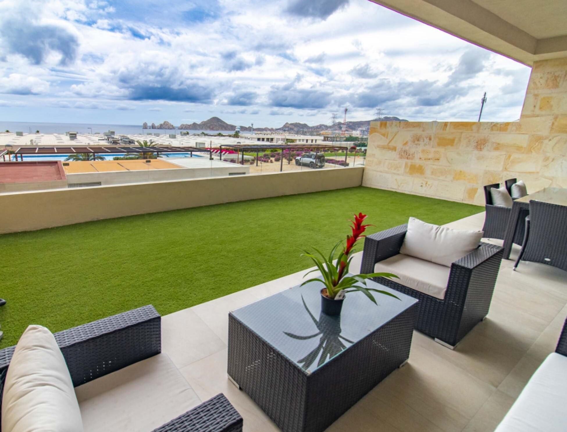 Los Cabos Morgan Residences Furnished 2-bedroom, 2-bath condominium in Morgan Residences — 94.50 m² (≈1,016 ft²) interior plus balcony; located on the 2nd floor of a six-story boutique building with 54 units. This lock-off condo offers flexible living: enjoy as a spacious full residence or divide into two separate 1-bedroom units for dual rental income or personal use. Includes one dedicated parking space located directly behind the unit. Just minutes from downtown Cabo's Marina, Medano Beach and the best restaurants — an ideal investment for long-term rental, vacation rental or a second home. This well-appointed condo in Morgan Residences presents a rare opportunity for versatility and convenience in Cabo San Lucas. With two full bathrooms and two bedrooms, plus a lock-off design, you have the flexibility to live in one unit and rent the other or maximize income by renting both. The residence is sold fully furnished and turnkey, so it's ready for immediate use or rental. A private parking space is included, located conveniently behind the unit a notable benefit given limited parking options in downtown Cabo.Residents at Morgan enjoy access to boutique-style amenities including a rooftop pool with ocean and city for sale