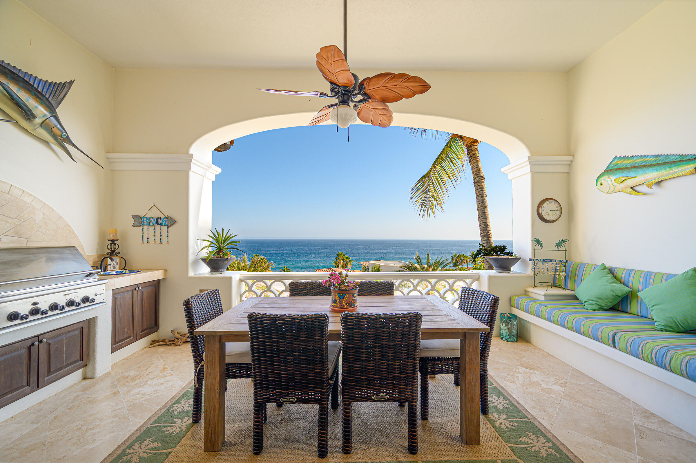 Los Cabos Villa La Estancia This spacious 2,100+ sq. ft. two-bedroom, three-bathroom villa is located on the renowned Medano Beach in Cabo San Lucas. Fully furnished and recently remodeled, it features high-quality finishes throughout.Villa La Estancia has a proven track record as a strong vacation rental property. A grand reception lobby welcomes you, along with 24-hour concierge services for you and your guests. Amenities include two restaurants, two pools, a swim-up bar, and a beach club for your enjoyment. The property also offers a fully equipped gym, spa, and private tennis courts. for sale