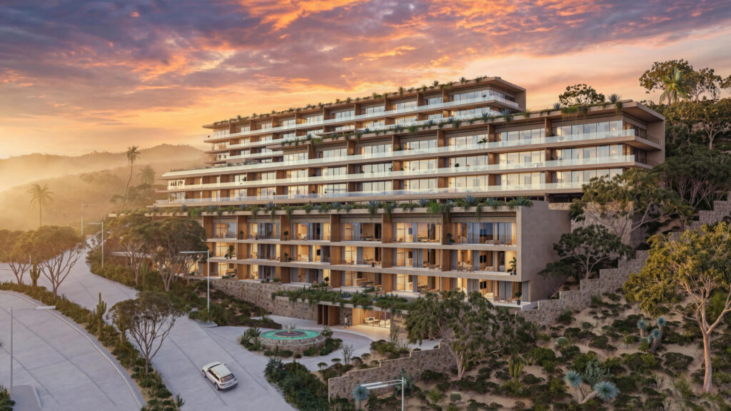 Los Cabos Hideaways Modern 2-bedroom residence at Hideaways in Tower 2, offering the perfect entry point into San José del Cabo's most exciting new development. This efficiently designed 96m2 home maximizes every square foot with an open-concept layout and a private 21m2 terrace for outdoor relaxation. The cactus-inspired architecture celebrates Baja's natural heritage through sustainable design: green roofs, vertical gardens, and locally sourced materials in warm, earthy palettes. Two well-appointed bedrooms offer comfort and privacy. Residents enjoy full access to Hideaways' exceptional amenity collection: infinity pool, jacuzzi, fire pit gathering area, gym, yoga studio, game room, and rooftop bar lounge. Located in Tower 2, Level 1. Ideal for couples, small families, or investors seeking rental income in Modern 2-bedroom residence at Hideaways in Tower 2, offering the perfect entry point into San José del Cabo's most exciting new development. This efficiently designed 96m2 home maximizes every square foot with an open-concept layout and a private 21m2 terrace for outdoor relaxation. The cactus-inspired architecture celebrates Baja's natural heritage through sustainable design: green roofs, vertical gardens, and locally sourced materials in warm, earthy palettes. Two well-appointed bedrooms offer comfort and privacy. Residents enjoy full access to Hideaways' exceptional amenity collection: infinity pool, jacuzzi, fire pit gathering area, gym, yoga studio, game room, and rooftop bar lounge. Located in Tower 2, Level 1. Ideal for couples, small families, or investors seeking rental income in a high-demand market. Ready for immediate move-in. – Boulevard Forjadores, San Jose del Cabo, BS