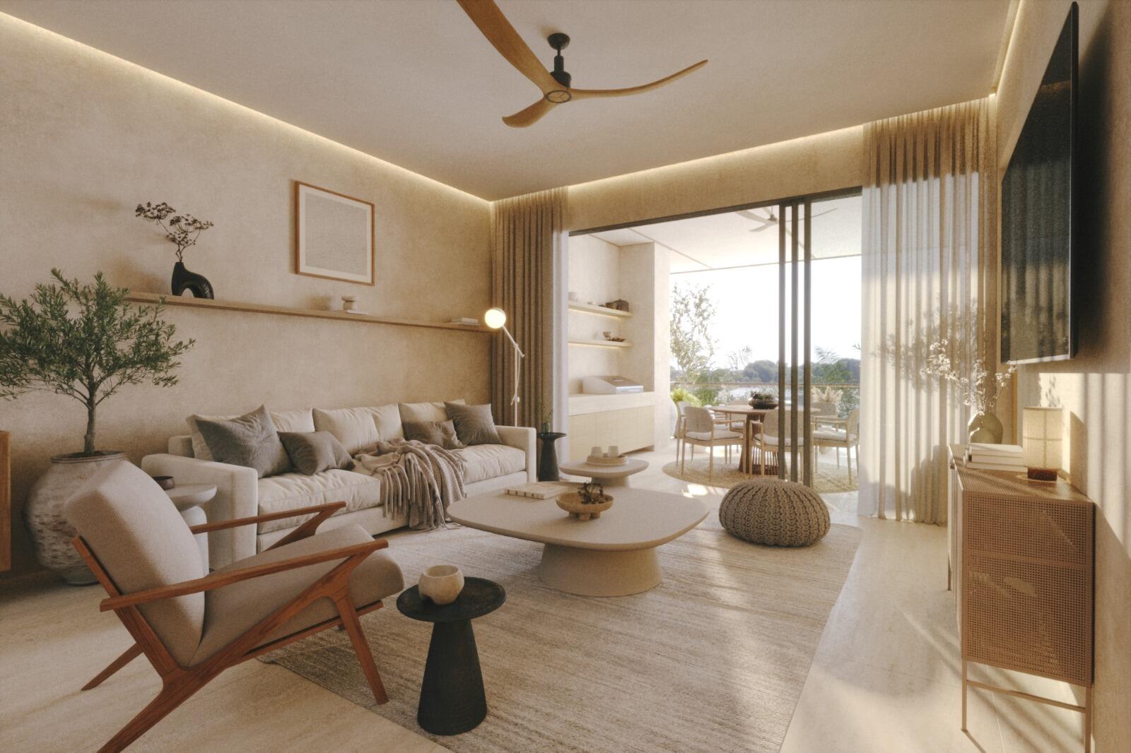 Los Cabos The Canyon Entre Piedras This is a stunning 2-bed, 2.5-bath ground floor pent-garden condo at The Canyon. Thoughtfully designed with elegant finishes, it features a private patio garden and seamless indoor-outdoor living. Located in El Tule and designed by the acclaimed Artigas firm, this residence also includes a special gift. Buyers' choice of a 6-seater Canam, a two-seater side by side, or a 4-seater golf cart for desert adventures! Optional Canyon Club membership is available, providing access to Wild Canyon, Hilton Beach Club, and Wild Bay. Enjoy access to exclusive amenities including 3 pools, a wellness center, a cold plunge, a golf/sports simulator, and a Moduvated fitness center. Visit us for your exciting Canam tour today! for sale